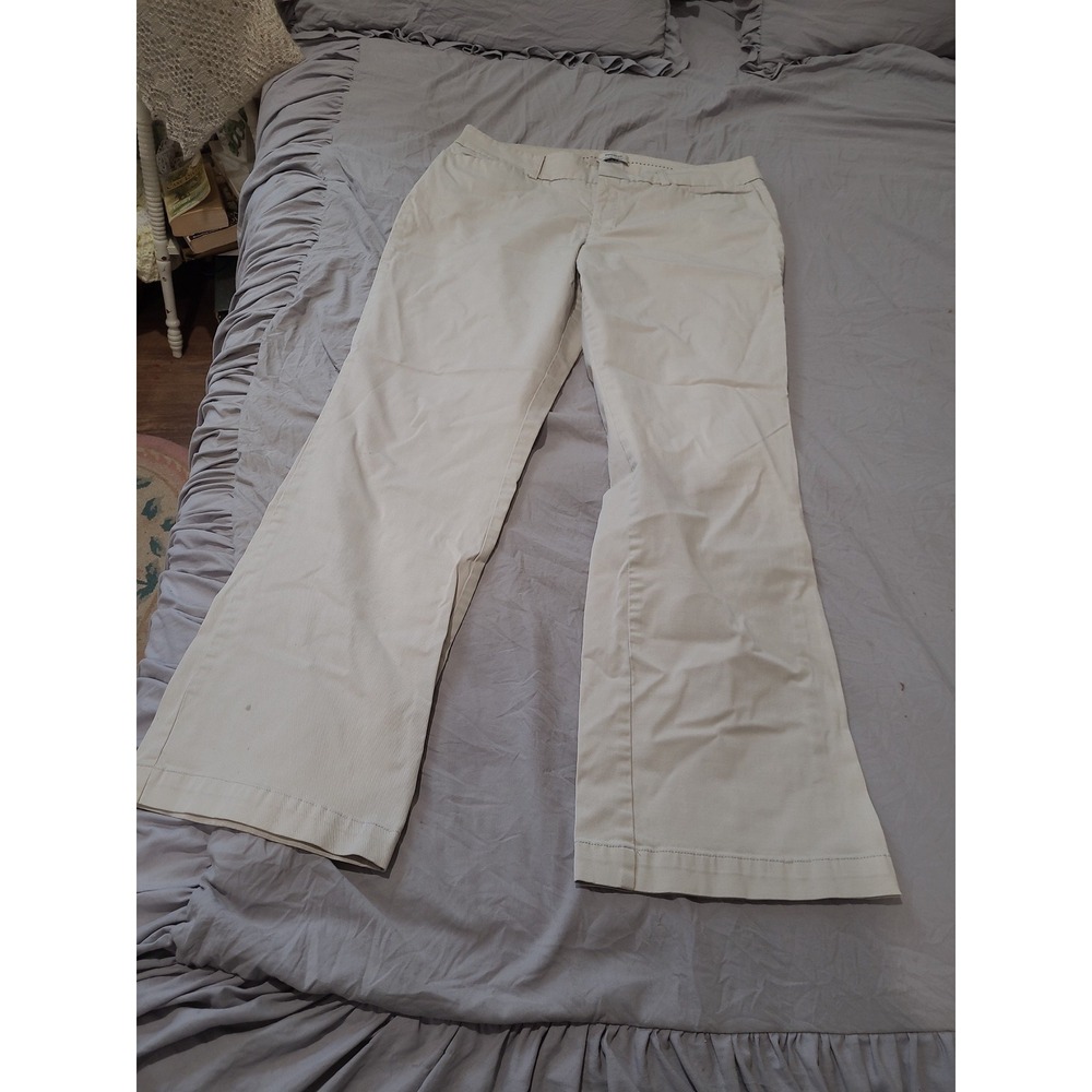 Dockers Women's SZ 16 mid rise curvy chino khaki straight leg office casual pant